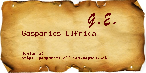 Gasparics Elfrida névjegykártya